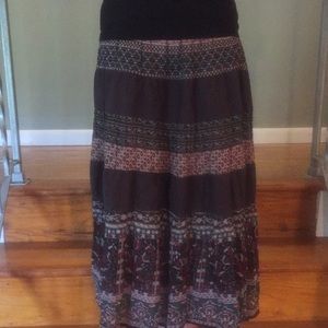 [Notations] Boho Full Hippie Skirt Brown Multi